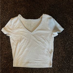 Baby blue v neck crop top
